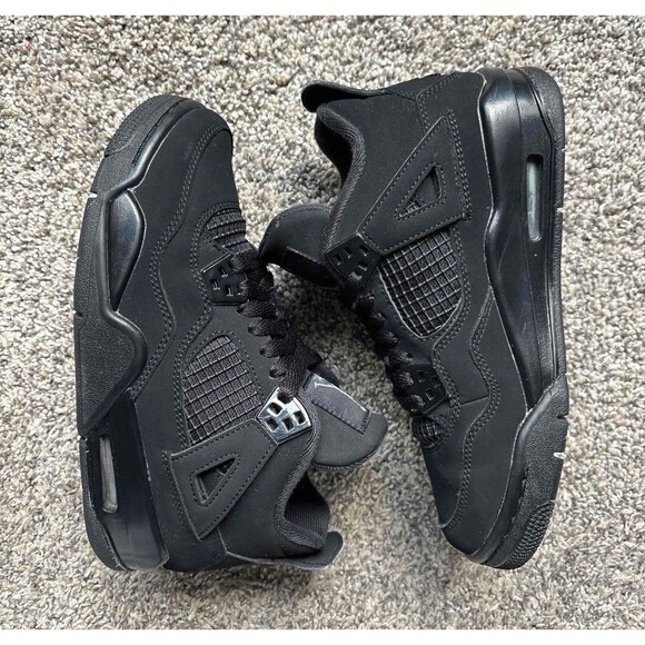 Nike Air Jordan 4 Retro Black Cat Size 4 Youth (Size 5.5 Women's) - Picture 7 of 8